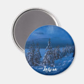 Waldweg bei Winternachtmagnet Magnet (Vorderseite/Rückseite)