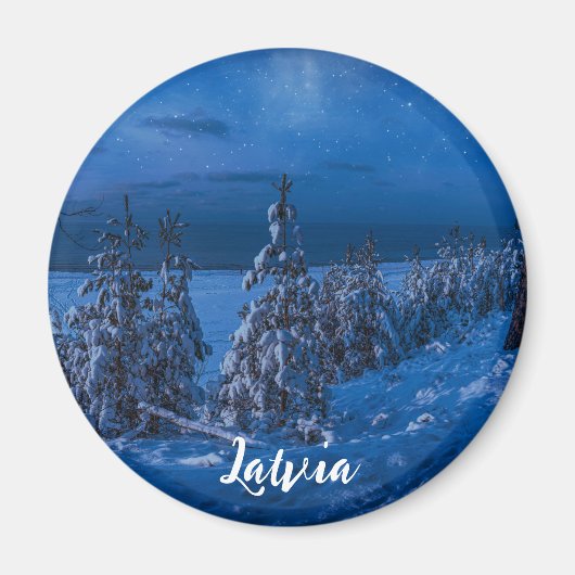 Waldweg bei Winternachtmagnet Magnet (Vorne)