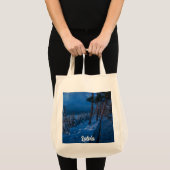 Waldweg bei Winternachtsetasche Tragetasche (Vorderseite (Produkt))