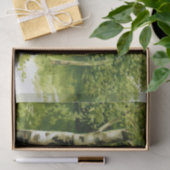 Waldweg Birch Trees Blaue Blumen Decoupage Seidenpapier (Geschenk)