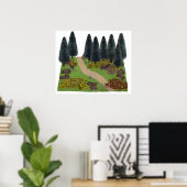 Waldweg durch den Park Poster (Heimbüro)
