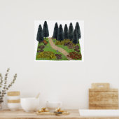 Waldweg durch den Park Poster (Küche)