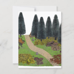 Waldweg durch den Park Postkarte