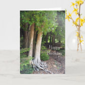 Waldweg Geburtskarte Karte (Gelbe Blume)