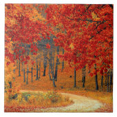 Waldweg, Herbst Fliese (Vorderseite)