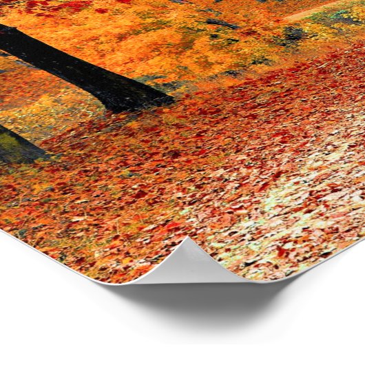 Waldweg, Herbst Poster (Ecke)