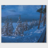 Waldweg in der Winternacht Geschenkpapier (Flach)