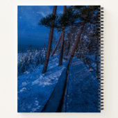 Waldweg in der Winternacht Notizblock (Rückseite)