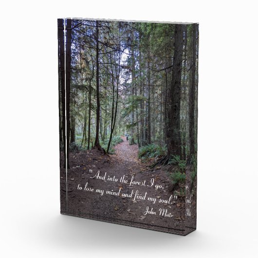 Waldweg John Muir Quote Fotoblock (Rechts)