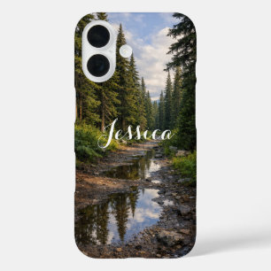 Waldweg Landschaft nach Regen personalisiert  iPhone 16 Hülle