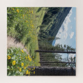 Waldweg mit gelben Wildblumen Puzzle (Horizontal)