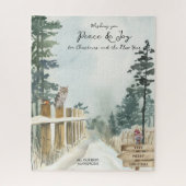 Waldweg Optionaler Text Schneeiger Winter Weihnach Puzzle (Vertikal)