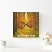 Waldweg Quadratische Wanduhr (Zuhause)