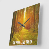 Waldweg Quadratische Wanduhr (Winkel)