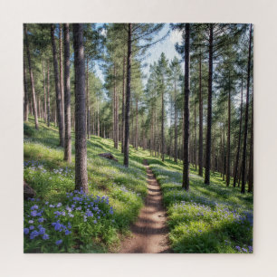Waldweg Serene im Springtime Puzzle