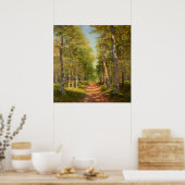 Waldweg, umgeben von üppiger Vegetation Poster (Küche)