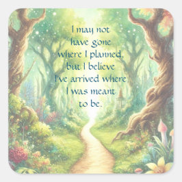 Waldweg und Kostenvoranschlag Quadratischer Aufkleber