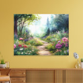 Waldweg und wild lebende Blume Leinwanddruck (Insitu (Wohnzimmer))