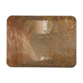 Waldweg vom Foto der Herbstbäume Magnet (Horizontal)