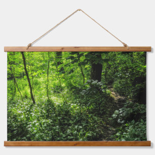 Waldweg Wandteppich Mit Holzrahmen