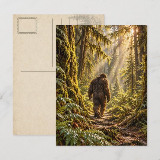 Waldwege Bigfoot Postkarte (Vorne/Hinten)