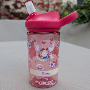 Waldweide Fairy Frog & Water Lily Kids Name Trinkflasche