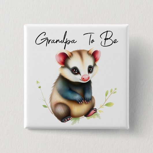 Waldweide Possum Grandpa als Kinderdusche Button (Vorderseite)