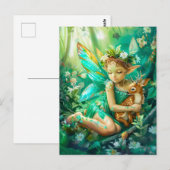 Waldweide und Neugierige Fauna Postkarte (Vorne/Hinten)
