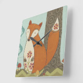 Waldweiden IV Quadratische Wanduhr (Winkel)