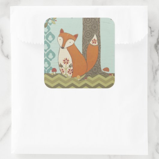 Waldweiden IV Quadratischer Aufkleber (Tasche)