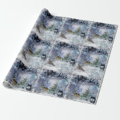 Waldweihnachten mit Wölfen Geschenkpapier (Ungerollt)