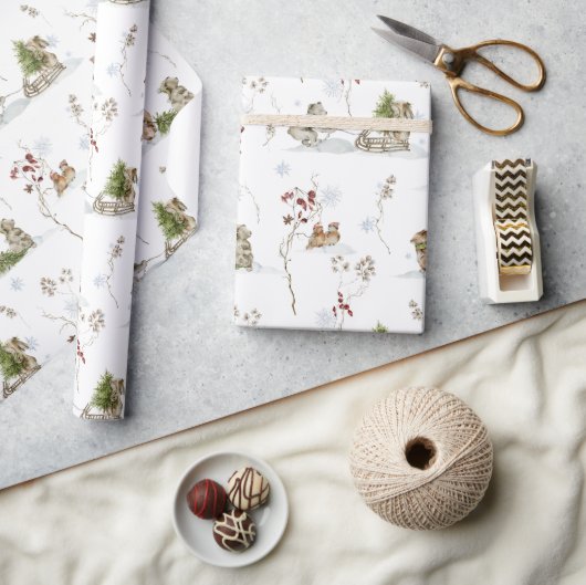 Waldweihnachten | Weihnachten Geschenkpapier (Kunsthandwerk)