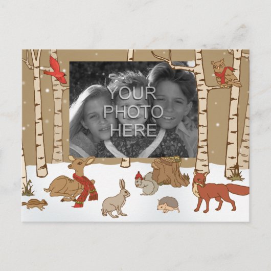 WaldweihnachtsFoto-Postkarte Feiertagspostkarte (Vorderseite)