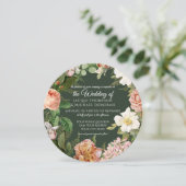 Waldweiße Rosen-Vintage botanische Blumenhochzeit Einladung (Stehend Vorderseite)