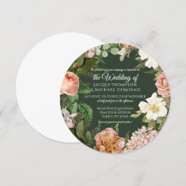 Waldweiße Rosen-Vintage botanische Blumenhochzeit Einladung