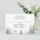 Waldwiesenhochzeit RSVP Karte (Stehend Vorderseite)