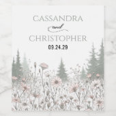 Waldwiesenhochzeit Weinetikett (Einzelnes Label)