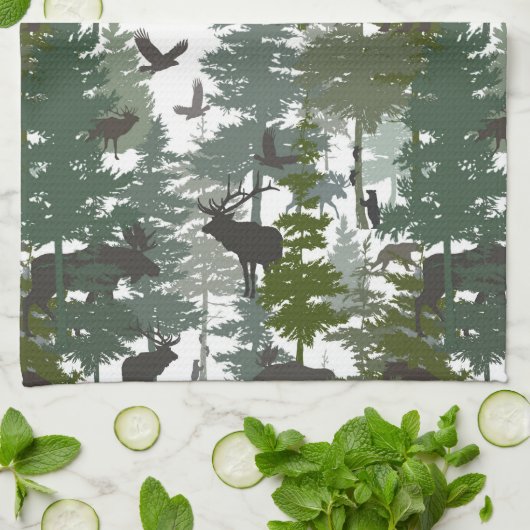 Waldwild Geschirrtuch (Gefaltet)