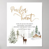 Waldwild im Winterwald Schnuller Jagd Poster (Vorne)