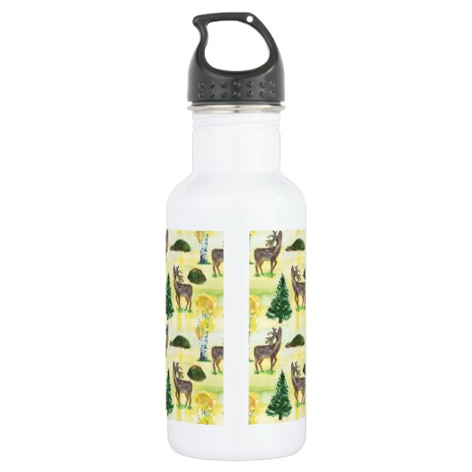 Waldwild Wasserfarbe Edelstahlflasche (Rückseite)