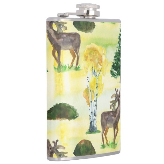 Waldwild Wasserfarbe Flachmann (Rechts)