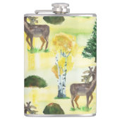 Waldwild Wasserfarbe Flachmann (Vorderseite)