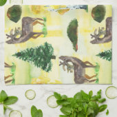 Waldwild Wasserfarbe Geschirrtuch (Gefaltet)