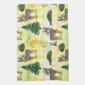 Waldwild Wasserfarbe Geschirrtuch (Vertikal)
