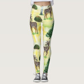 Waldwild Wasserfarbe Leggings (Vorderseite)
