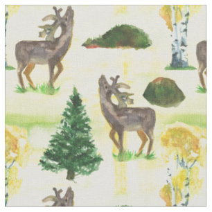 Waldwild Wasserfarbe Stoff