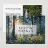 Waldwildblumen Florale Rustikale Hochzeitsfotos Dankeskarte (Vorne/Hinten)