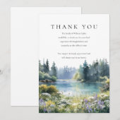 Waldwildblumen See Trauer Beerdigung Dankeskarte (Vorne/Hinten)