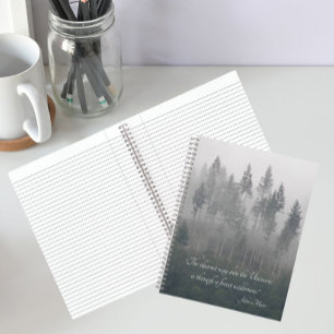Waldwildnis-Foto mit John Muir-Zitat Notizblock