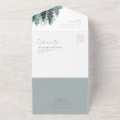 Waldwinterlandschaft Waldland Hochzeit QR-Code All In One Einladung (Außenbereich)